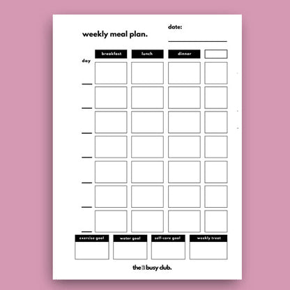 Weight watchers Daily and Weekly Food Planner.