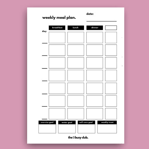 Weight watchers Daily and Weekly Food Planner.